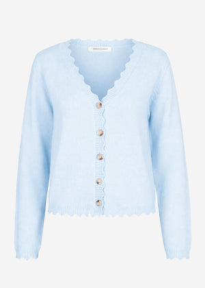 Strickcardigan mit Bogenkante - hellblau