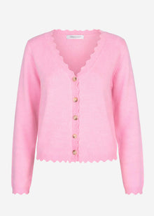 Strickcardigan mit Bogenkante - rosa