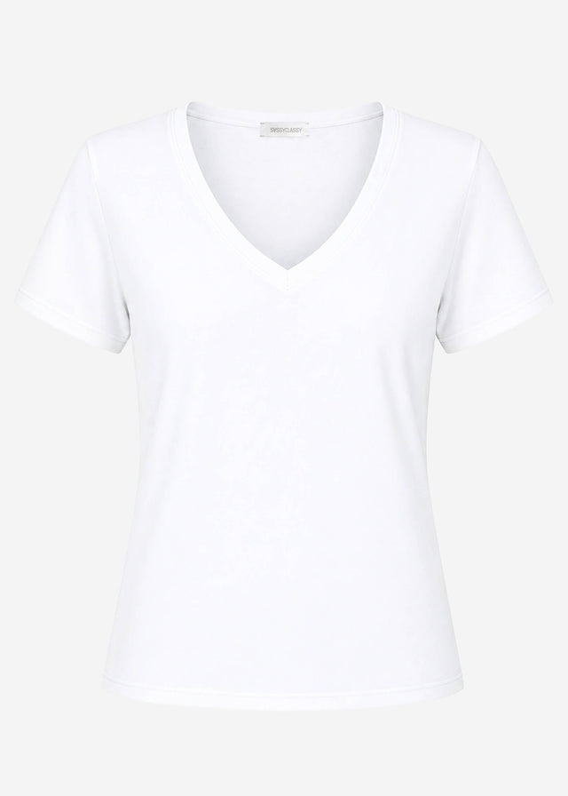 V-neck T-shirt - off-white