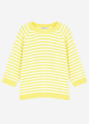 Gestreiftes Viskose-Strickoberteil - gelb-offwhite