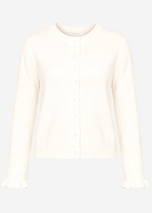 Feinstrickjacke mit Bogenkante - offwhite