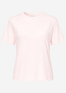 T-Shirt mit Wellenkante - rosa