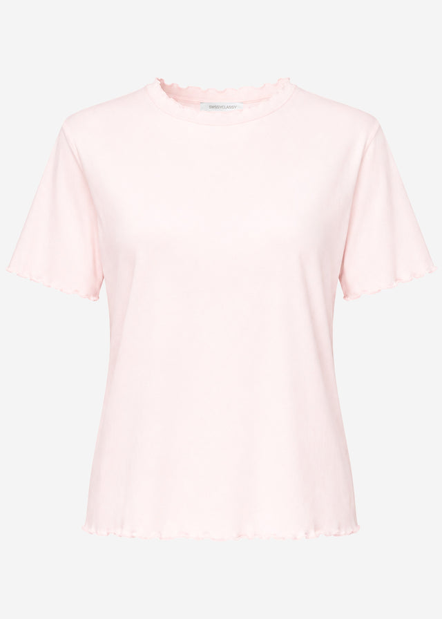 T-shirt with scalloped edge - rose