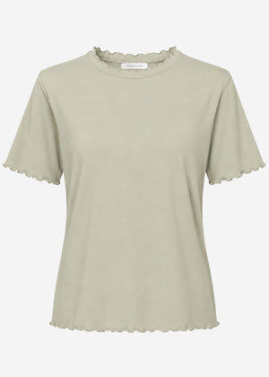 T-Shirt mit Wellenkante - khaki