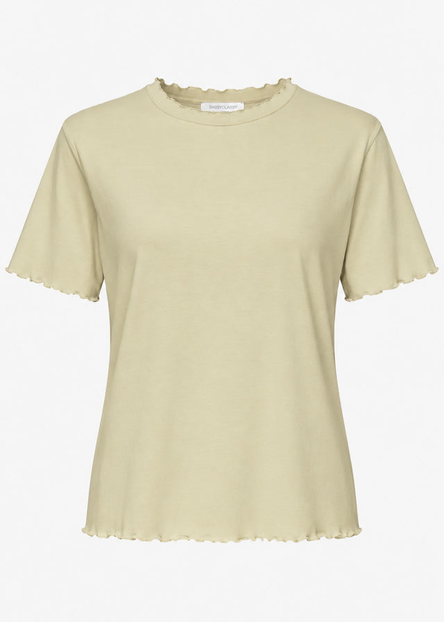 T-Shirt mit Wellenkante - khaki