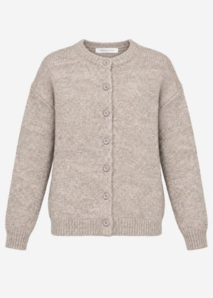 Cardigan with button placket - taupe