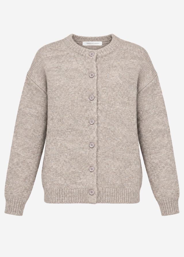 Cardigan with button placket - taupe