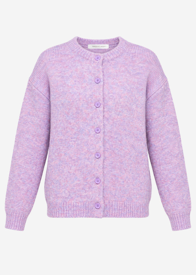 Cardigan with button placket - lilac