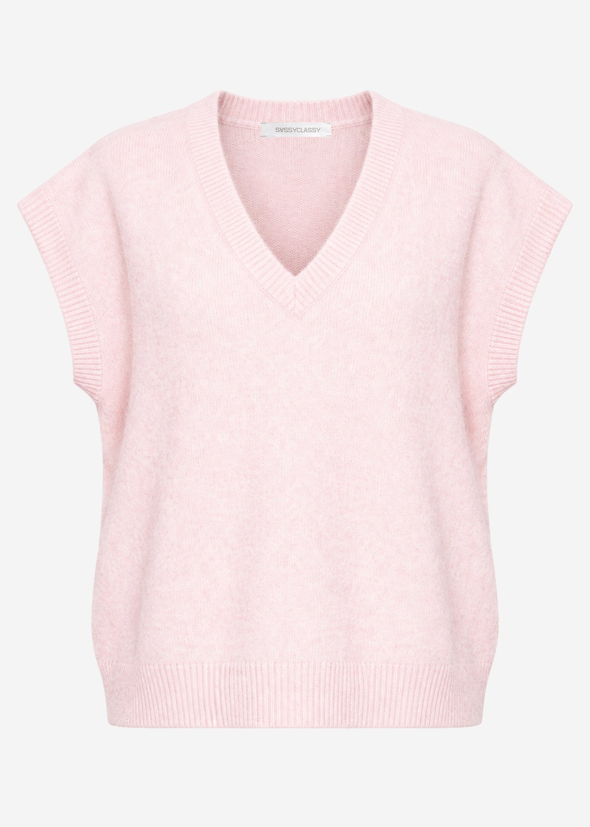Sleeveless jumper with V-neck - rose