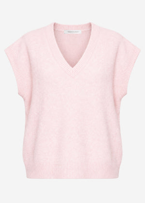Sleeveless jumper with V-neck - rose