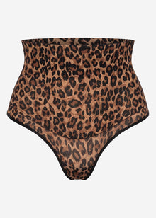 Sculpting Shapewear Pants mit String und Leo-Print - braun