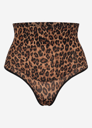 Sculpting Shapewear Pants mit String und Leo-Print - braun