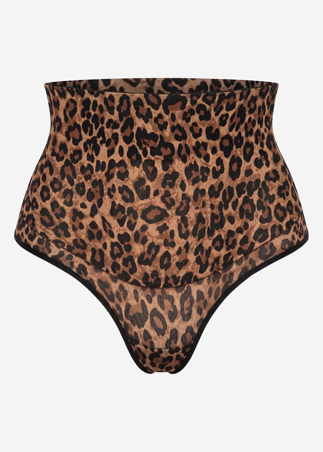 Sculpting Shapewear Pants mit String und Leo-Print - braun
