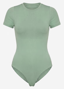 Bodysuit Sculpting Shapewear Kurzarm - salbeigrün
