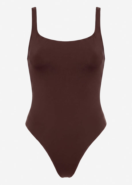 Bodysuit Soft Shapewear mit String - dunkelbraun von SASSYCLASSY