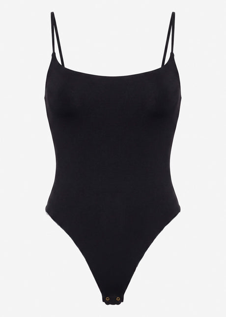 Bodysuit Soft Shapewear mit String und Spaghetti Träger - schwarz