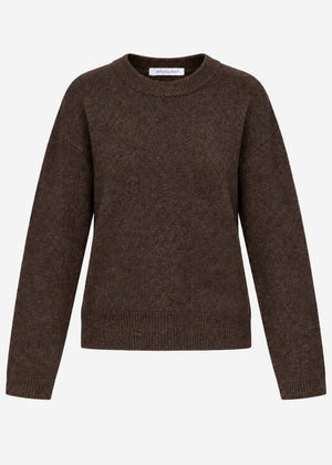 Classic crew neck jumper - dark brown