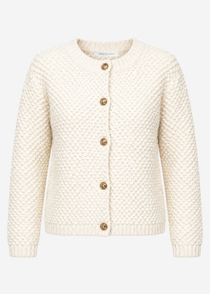 Bouclé Strickjacke - offwhite