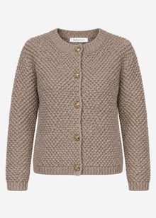 Bouclé Strickjacke - taupe