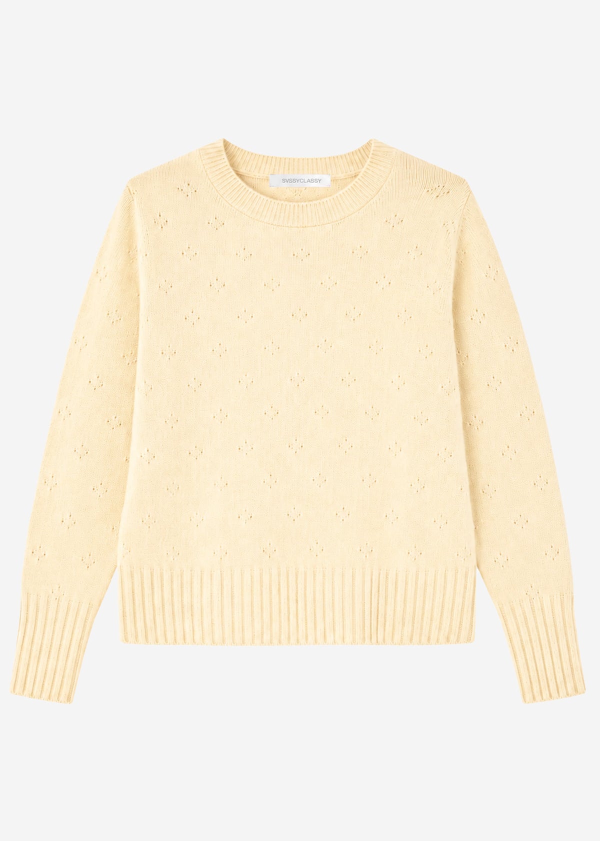 Fine knit jumper with textured pattern - yellow