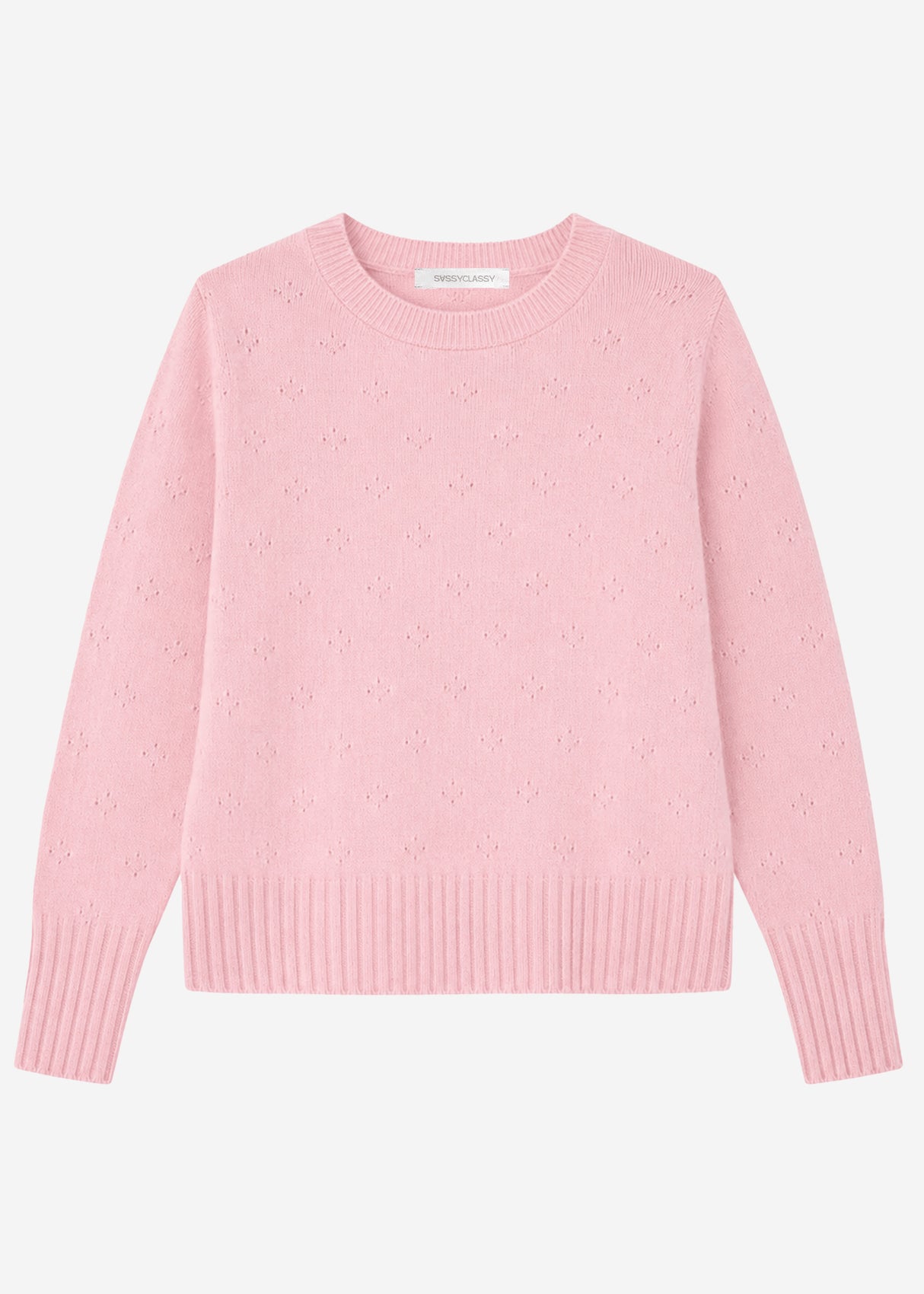 Feinstrickpullover mit Strukturmuster - rosa