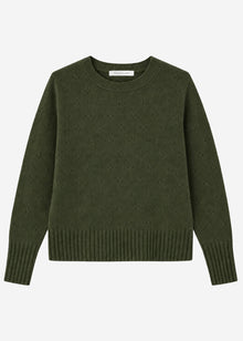 Fine knit jumper with textured pattern - green