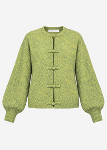 Cardigan with toggle fastening - green