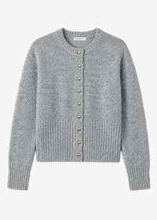 Strickjacke mit Herzknöpfen - grau