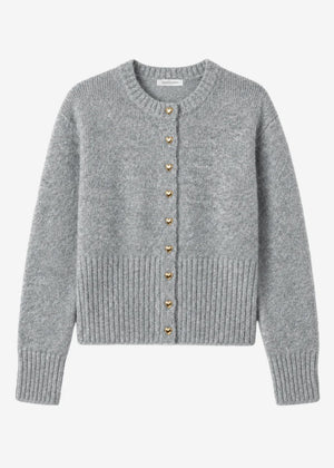 Strickjacke mit Herzknöpfen - grau