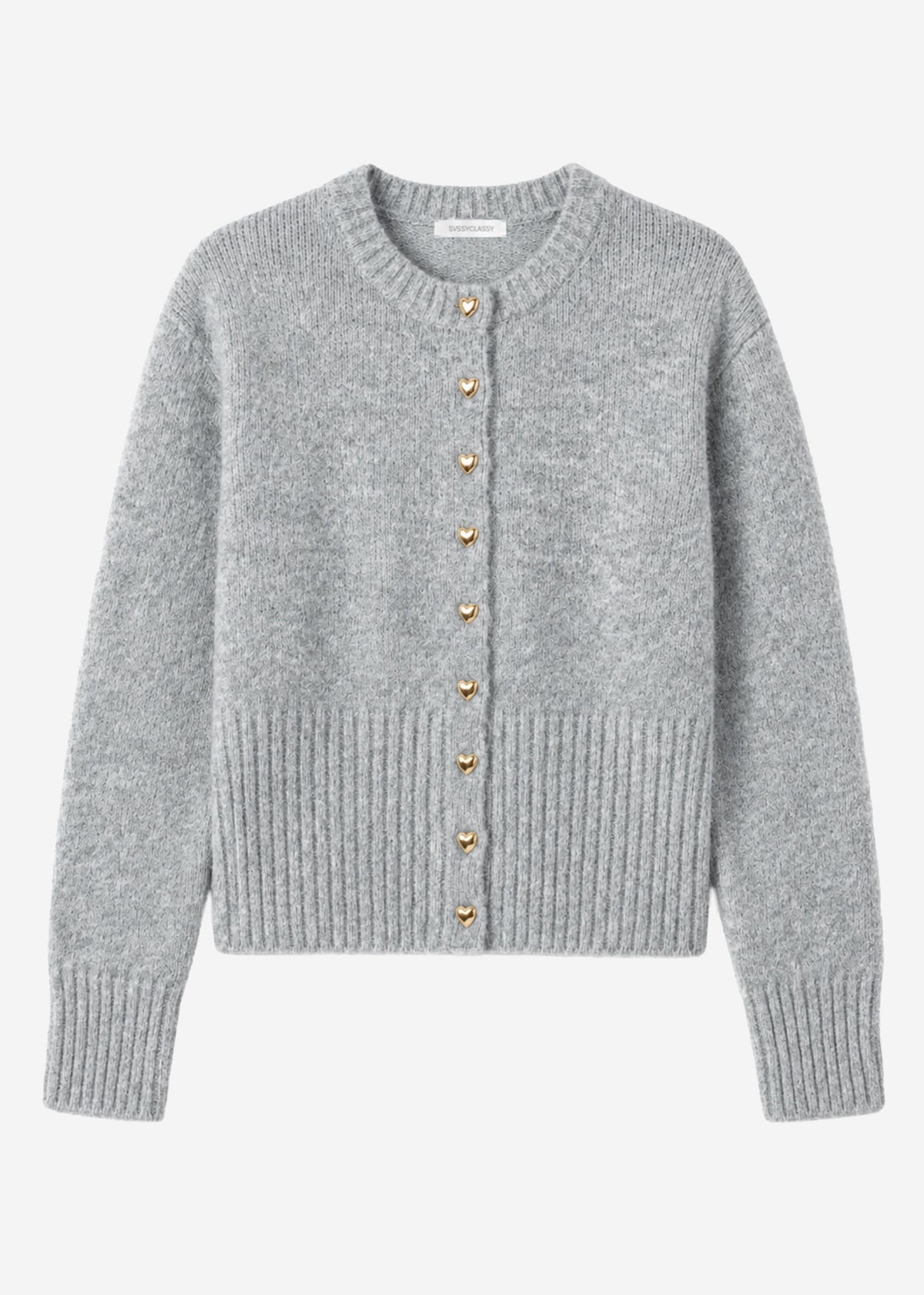 Cardigan with heart buttons - grey