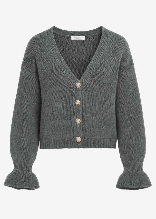 Cardigan with flounces - dark grey