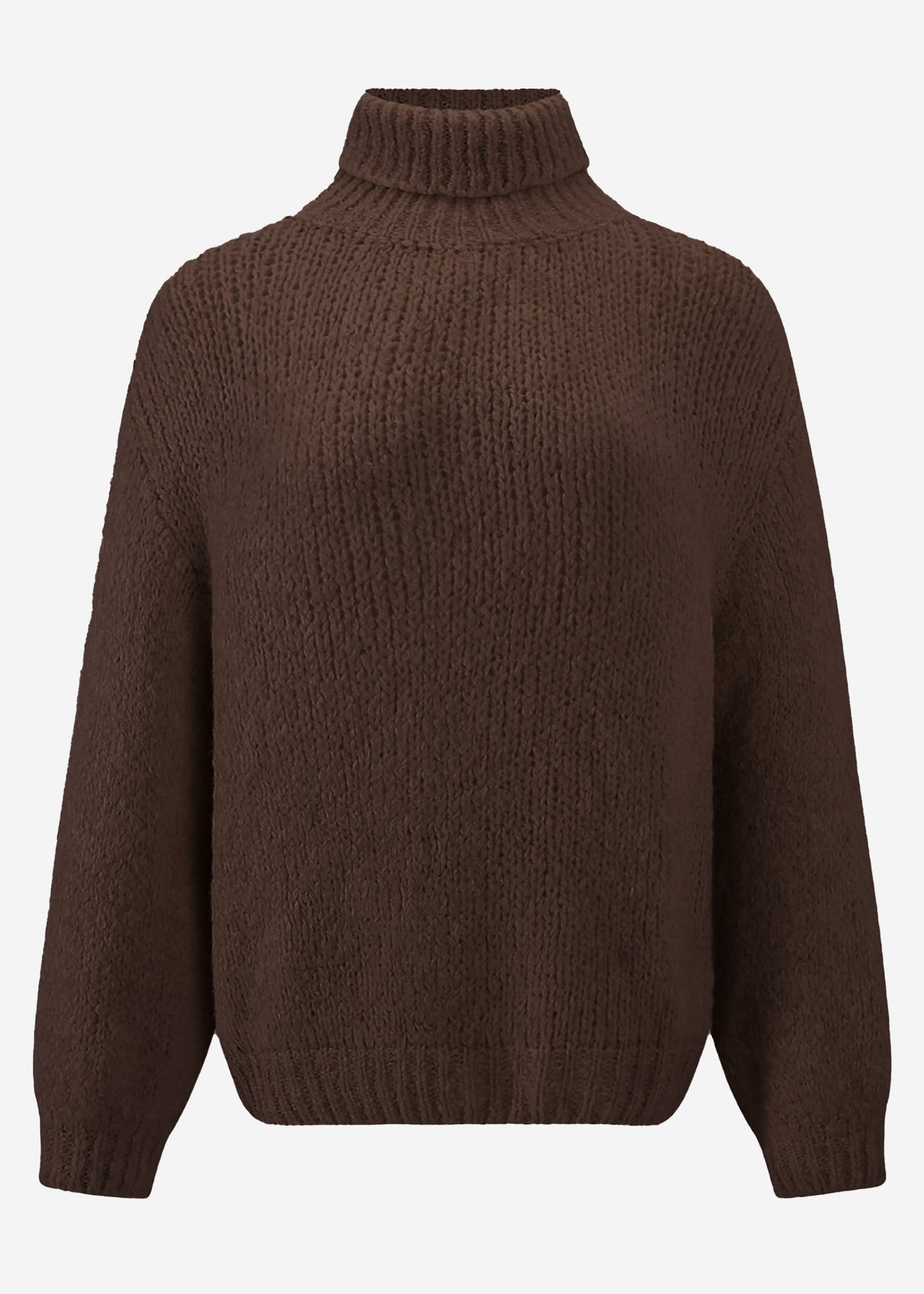 Oversized turtleneck sweater - brown