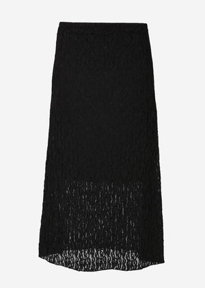 Spitzenrock in Midilänge - schwarz
