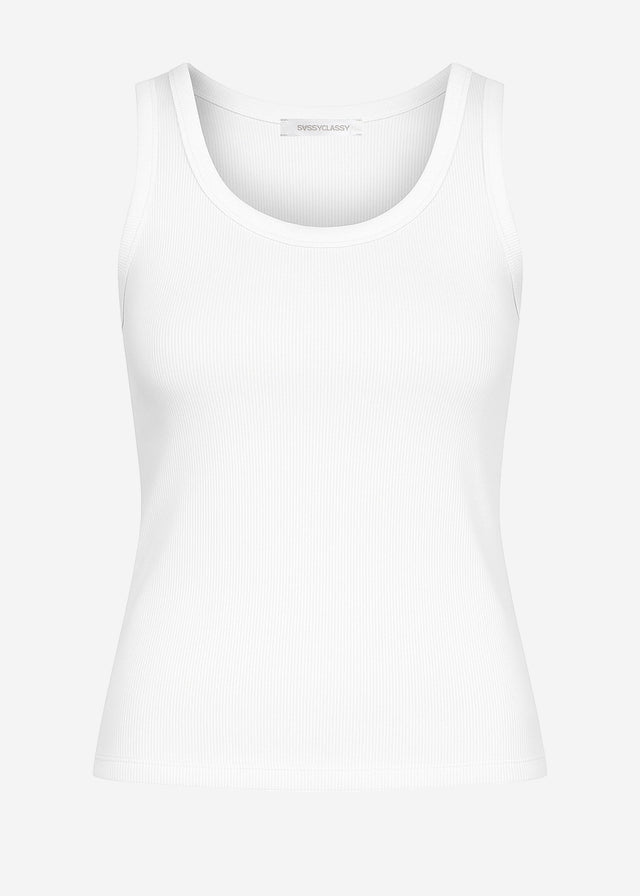 Tank top with neckline - white