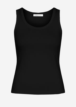 Tank Top mit Ausschnitt - schwarz