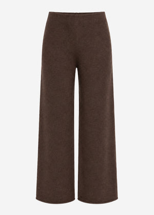 Loungewear pants with straight leg - brown