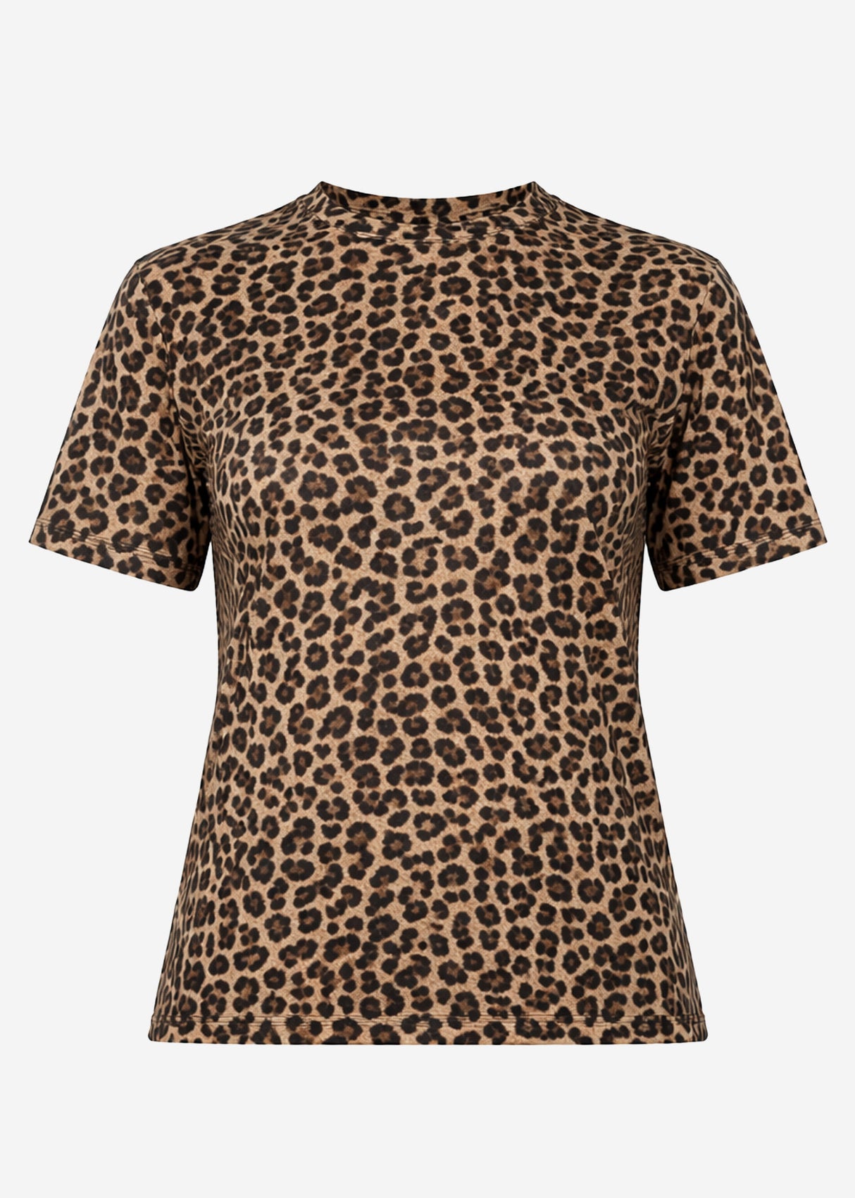 T-shirt with leopard print - brown