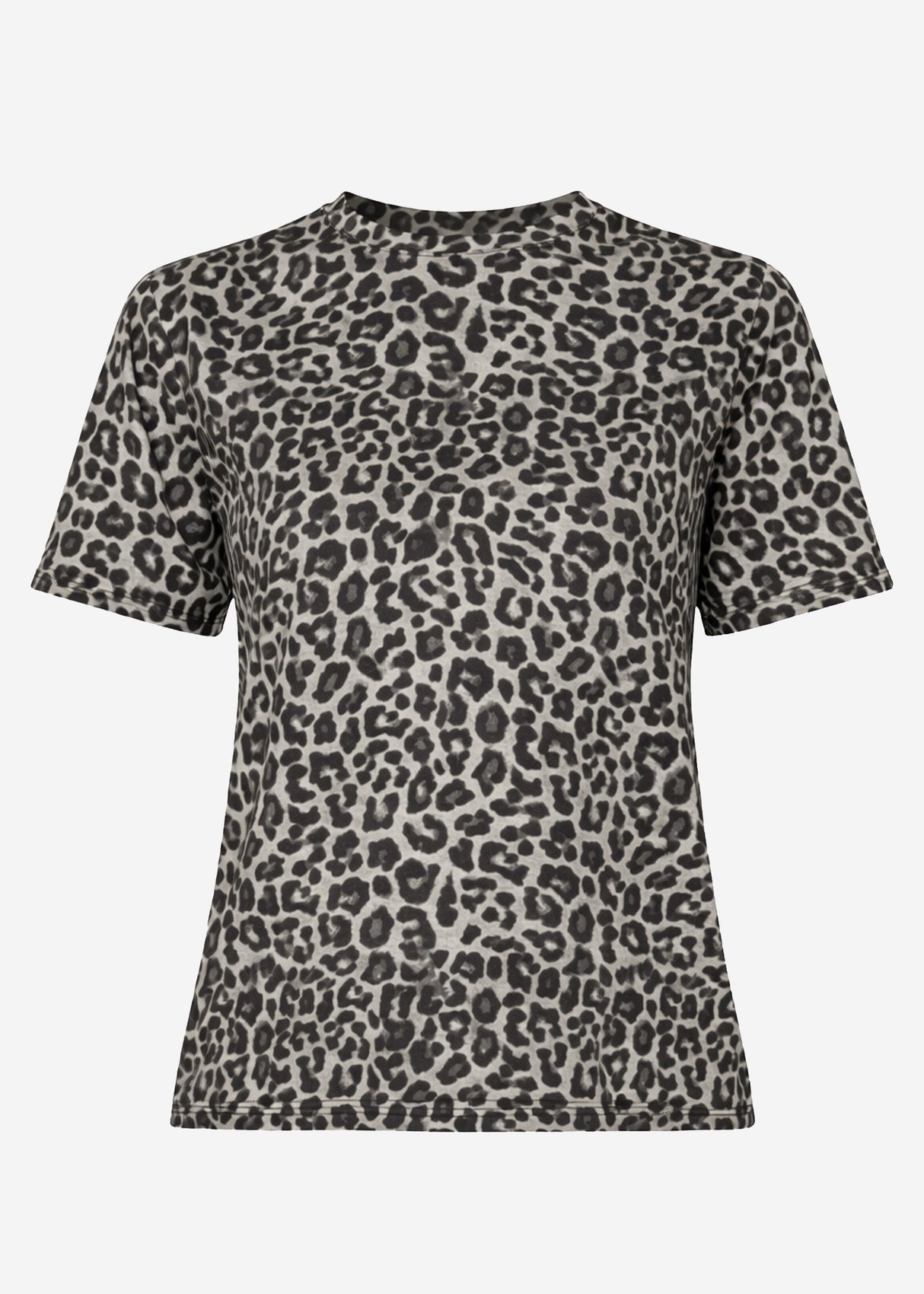 T-shirt with leopard print - grey