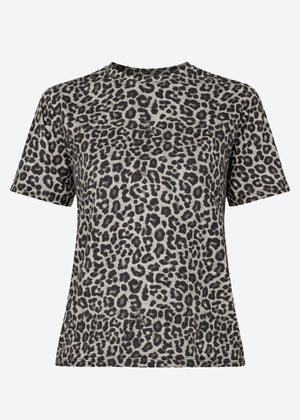 T-shirt with leopard print - grey