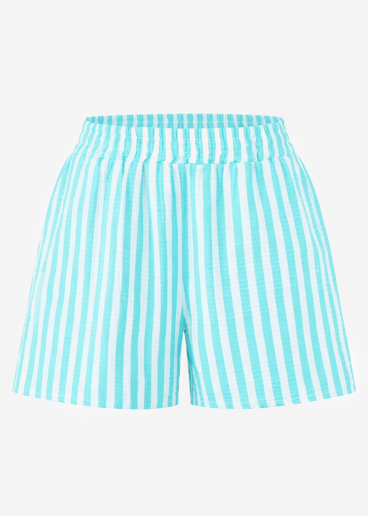 Gestreifte Musselin Shorts - mint