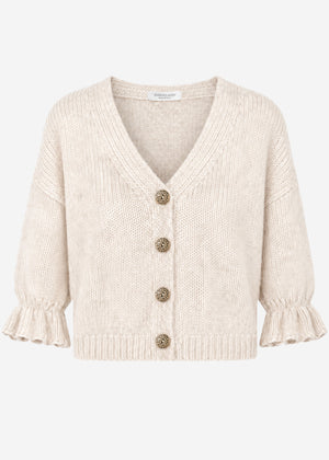 Cardigan with 3/4 sleeves - light beige