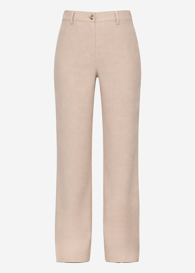High-waisted straight-leg trousers - beige