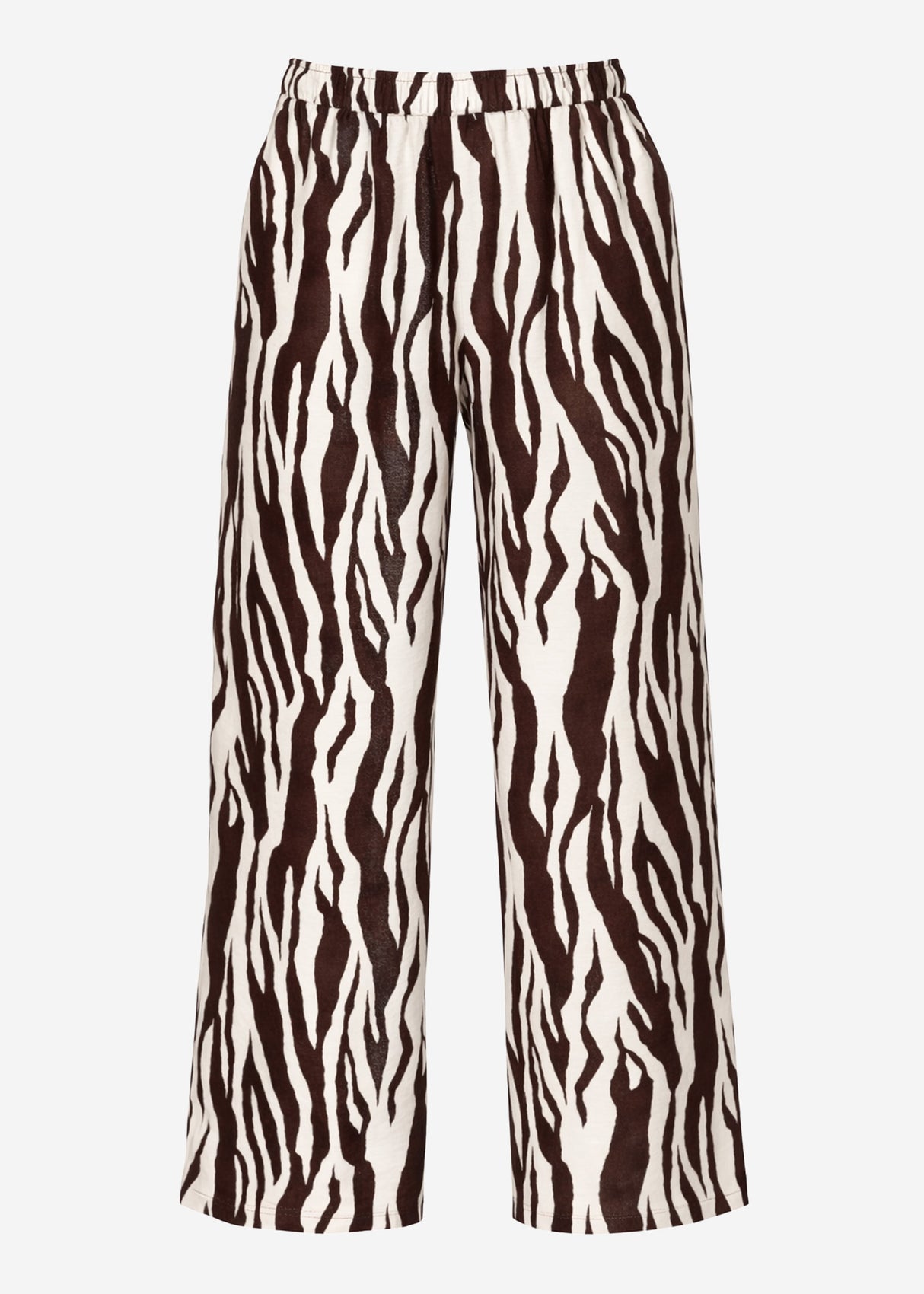 Hose in Viskose mit Zebra-Print - braun