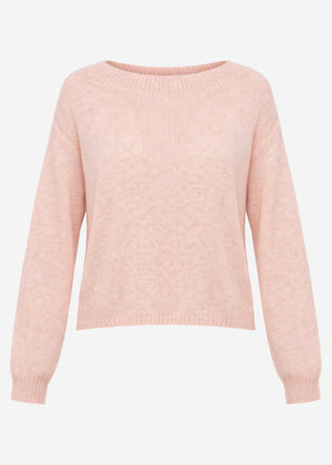 Leicht transparenter Feinstrickpullover - rosa