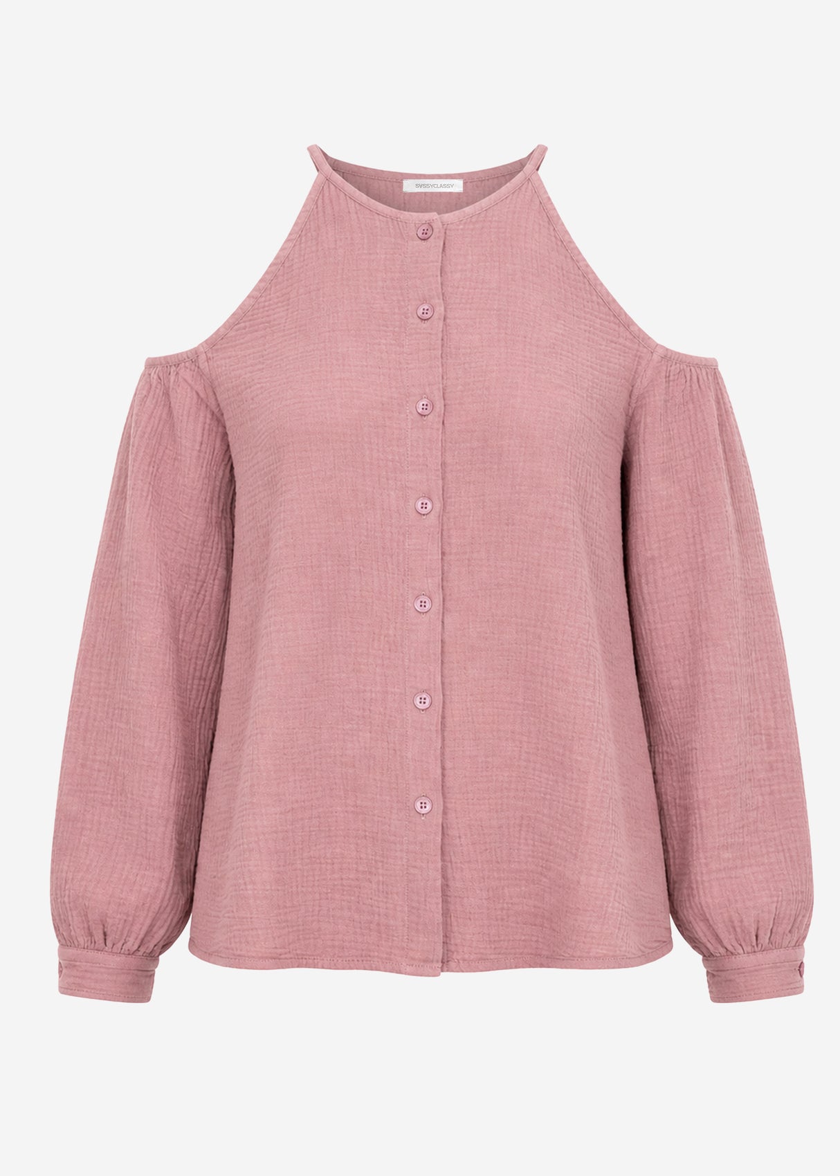Musselin Bluse mit Cut-Outs - altrosa