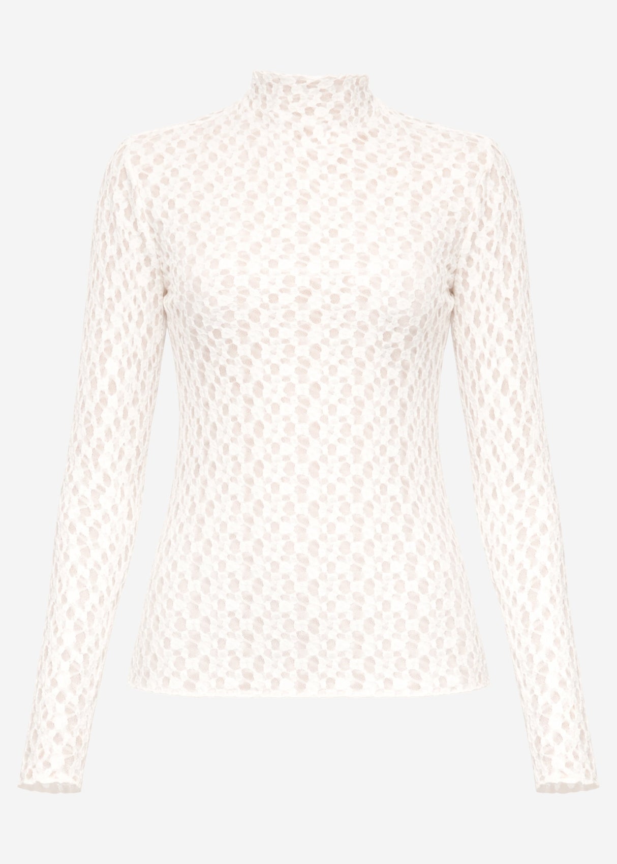 Langarmshirt aus Spitze - offwhite