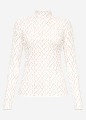 Langarmshirt aus Spitze - offwhite