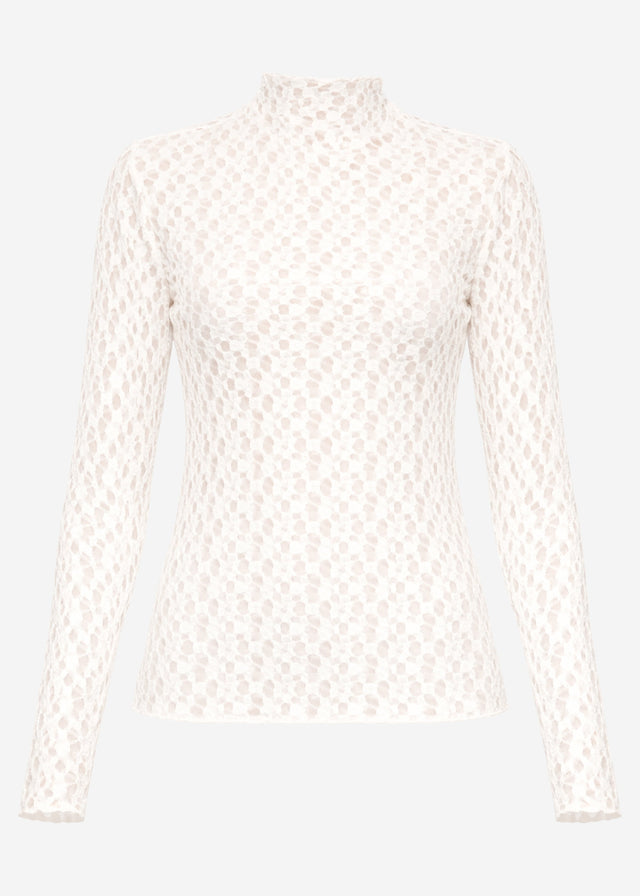 Lace long-sleeved top - off-white