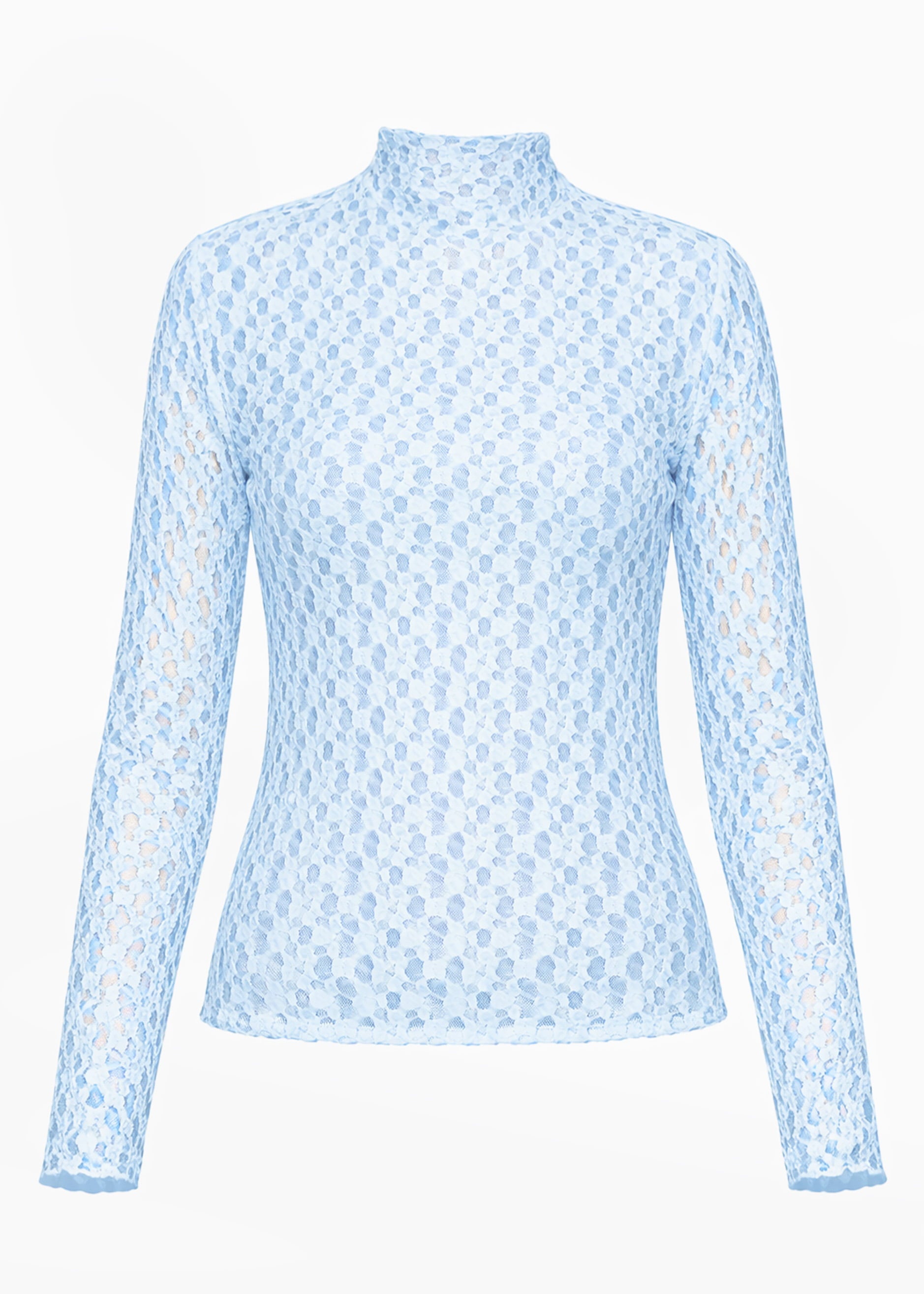 Long-sleeved lace shirt - ice blue – SASSYCLASSY