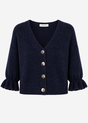 Strickjacke mit 3/4-Ärmeln - dunkelblau